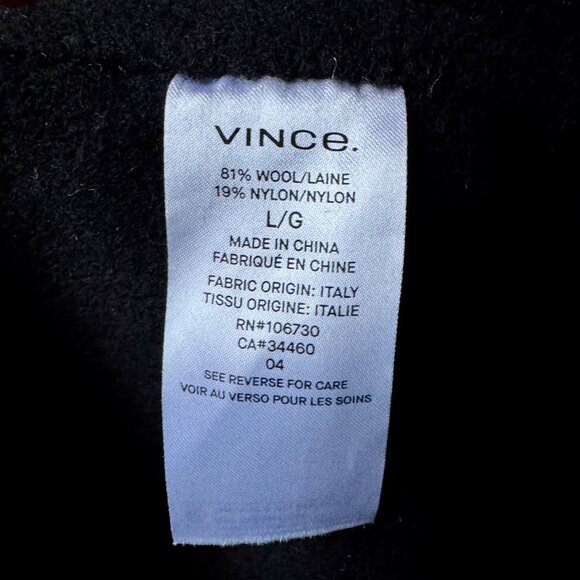 NWOT Vince Plaid Melton Car Coat in Black/Gray Wool Blend in Women's Large - Picture 16 of 16